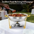 thumbnail image 2 of YXSC Chafing Dishes for Buffet 6 Pack,[Elegant Gold and Silver Colors] 5QT Food Warmers for Parties Buffet Stainless Steel Round Chafing Dish Buffet Set, 2 of 6