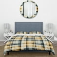 thumbnail image 3 of Designart "Classic Plaid Elegance I" White Plaid Bedding Covert Set - Hygge & Scandinavian Bed Set With 2 Shams, 3 of 5