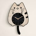 thumbnail image 4 of ITIGOITIE Cat Wagging Tail Wall Clock, Wooden Cartoon, Mute, Kids Room/Bedroom Creative Decorative, 4 of 6