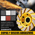 thumbnail image 2 of 8 Piezas Diamante Concreto Molienda Rueda, 12 Segmento Concreto plata Malubero, Amarillo, 2 of 5