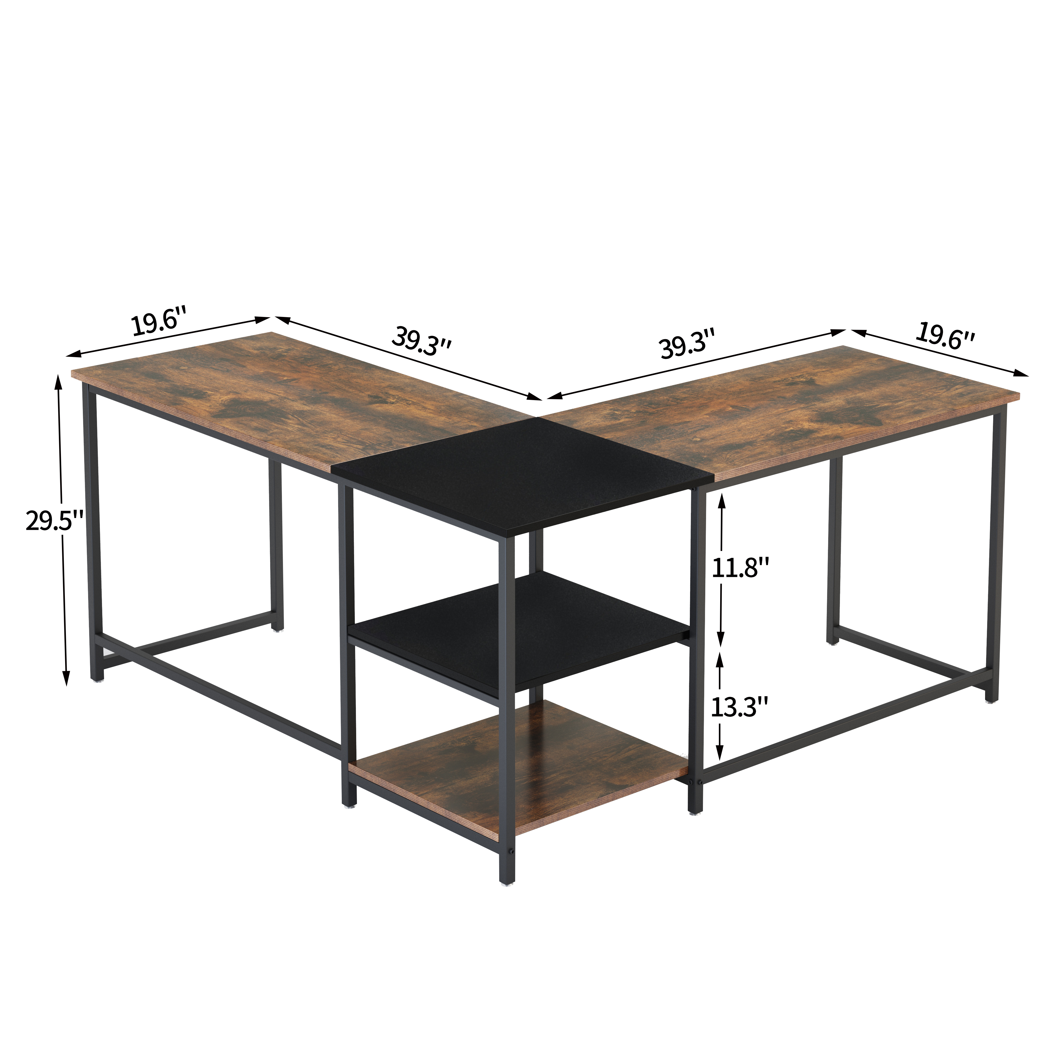 Office Desk LShape Executive Desk Adjustable 2 Person Rectangle Desk