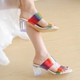thumbnail image 6 of Anuirheih Women's Sandals Summer Fashion Open Head Chunky Heel Sandals Sandals Women (Multicolor), 6 of 6