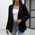 thumbnail image 3 of Fmbrln Womens Lightweight Blazers Coat Long Sleeve Lapel Collar Open Front Suits Jackets Office Business Work Blazers Jackets with Pockets Black XL, 3 of 5