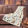 thumbnail image 6 of Watercolor Woodland Animals Deer Fox Bear Raccoon Forest Flannel Blanket, Cozy Sofa Throw for families and Nature Fans, Warm Bedroom bedroom Reading Nook Home Decor, Birthday Gift, 6 of 9