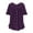 Purple, variant on Zpanxa Ruffle Detail Button Top, Women's Ramie Short Sleeve Blouse, Pure Color Relaxed Fit for Spring