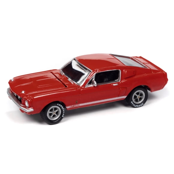 1967 Shelby GT-350 Red with White Side Stripes "Mecum Auctions" "Pop Culture" 2024 Release 2 1/64 Diecast Model Car by Johnny Lightning