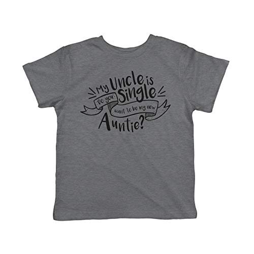 T-shirt Mignon Sarcastique Famille pour Enfants Mon Oncle Est Célibataire Gris Foncé - 3T