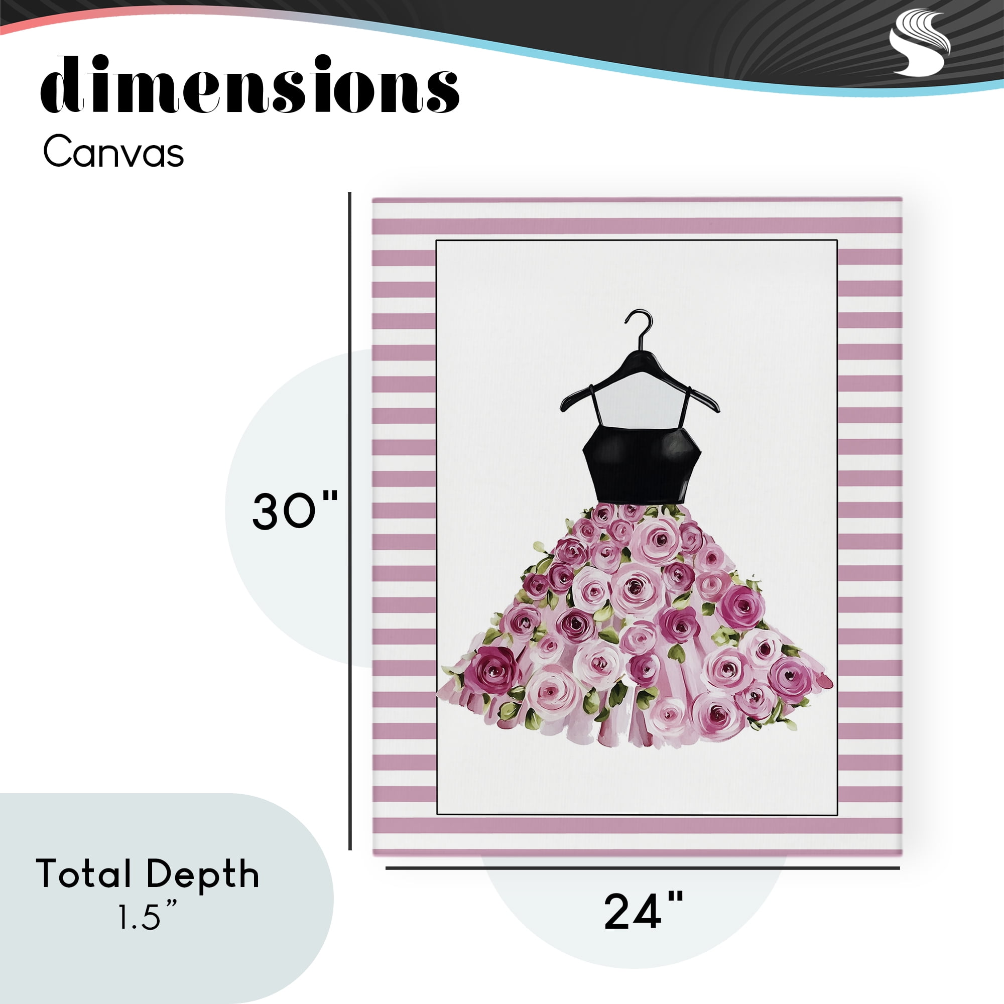 Flower Bedecked Dress Canvas Wall Art, design by Christine Simpson Art