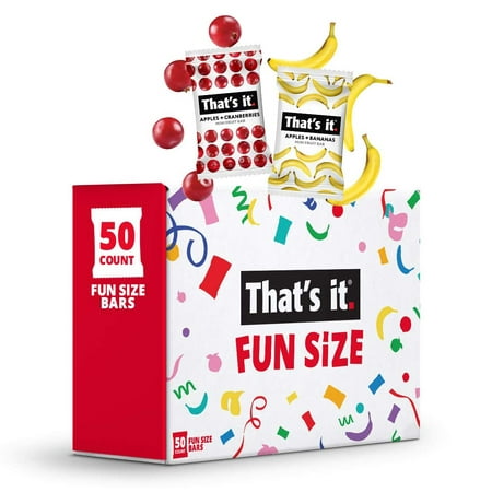 That’s It. Fun Size Fruit Bars Variety Pack(50 Pieces 10g Each) With Apples + Bananas Apples + Cranberries Non-GMO Paleo and Kosher Friendly Gluten Free Breakfast Snacks