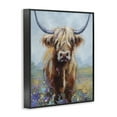 thumbnail image 3 of Stupell Industries Highland Cow with Daubed Flowers Black Framed Giclee Art design by Lindsay Kivi Fine Art, 14 x 11, 3 of 8
