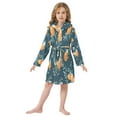 thumbnail image 6 of FORMRS Niños Bathrobe Unisex Hooded Robe Soft Plush Pajamas Sleepwear, Size 7-9T, Blue Oranges, 6 of 7