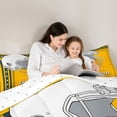 thumbnail image 5 of American Football Bedding Twin, Football Game Bedding Comforters & Sets Youth American Football City Style Comforter Set, Yellow Black and White Helmet Quilt (Green Bay), 5 of 7