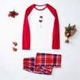 thumbnail image 7 of Penkiiy Matching Family Pajamas Sets Christmas PJ's with Letter and Plaid Printed Long Sleeve Tee and Bottom Loungewear Red 4-5 Years, 7 of 7