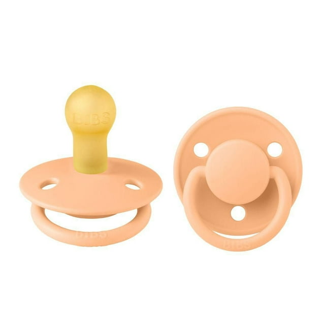 BIBS Pacifiers – De Lux | BPA-Free Natural Rubber Baby Pacifier | Made in Denmark | Set of 2 Soothers (0-6 Months Natural Rubber)