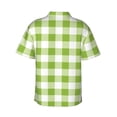 thumbnail image 3 of Daiia White Green Plaid Hawaiian Shirt for Men Gentle Cotton Regular Short Sleeve Casual-Medium, 3 of 9