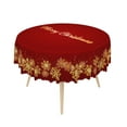 thumbnail image 6 of LFEEY Merry Christmas Round Tablecloth, Kitchen Table Tables Covers, Party Decoration, Red, 70 inch, 6 of 6