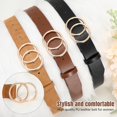 thumbnail image 6 of 4 Pack Women Leather Belts Faux Leather Jeans Belt with Double O Ring Buckle, 6 of 7