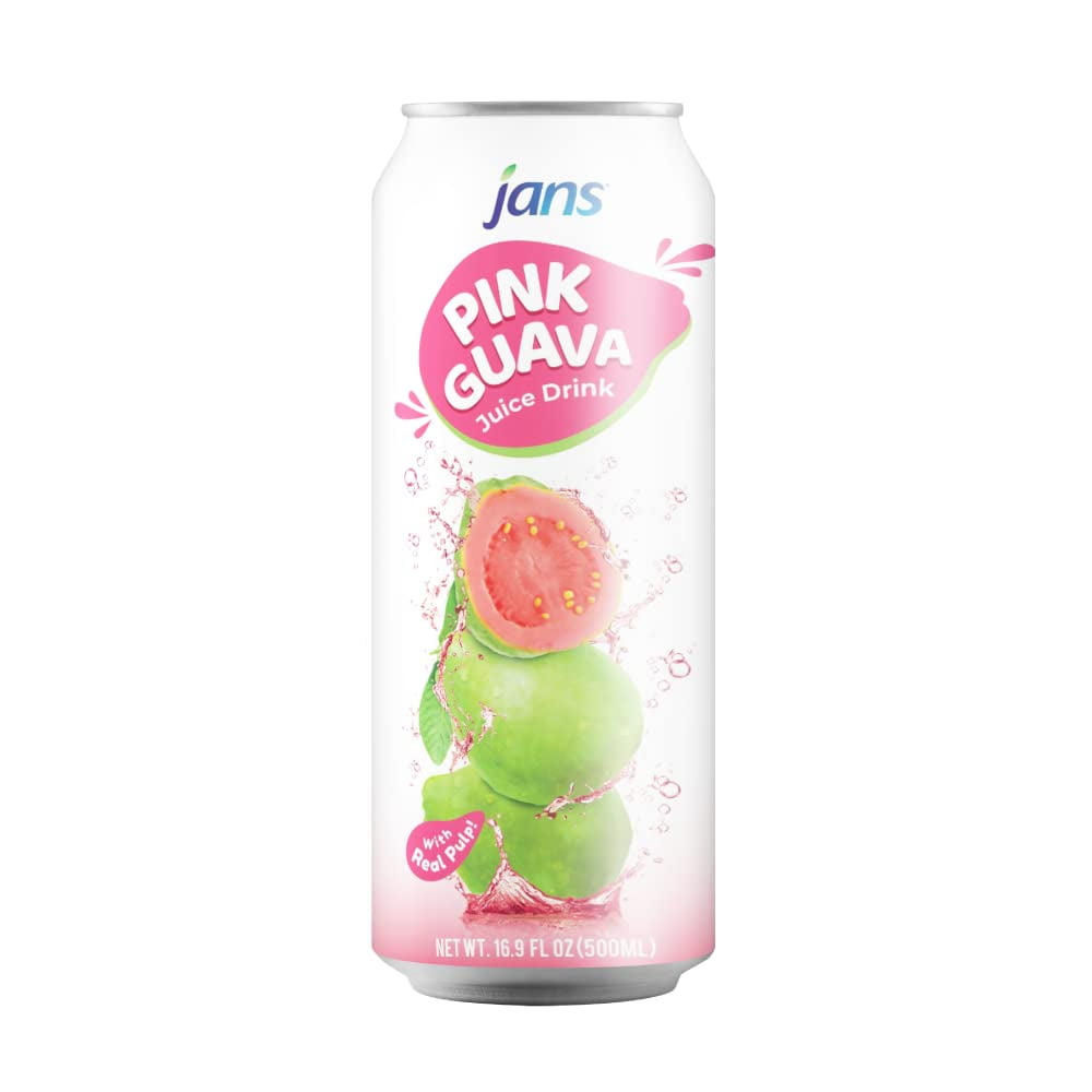 Jans 30% Pink Guava Juice Drink with Pulp 16.9 oz (Pack of 12)