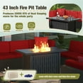 thumbnail image 3 of Homall 15 Pieces Rattan Patio Furniture Conversation Set with 43" Gas Propane 50000 BTU Fire Pit Table Outdoor Sectional Sofa for Backyard,Red, 3 of 11