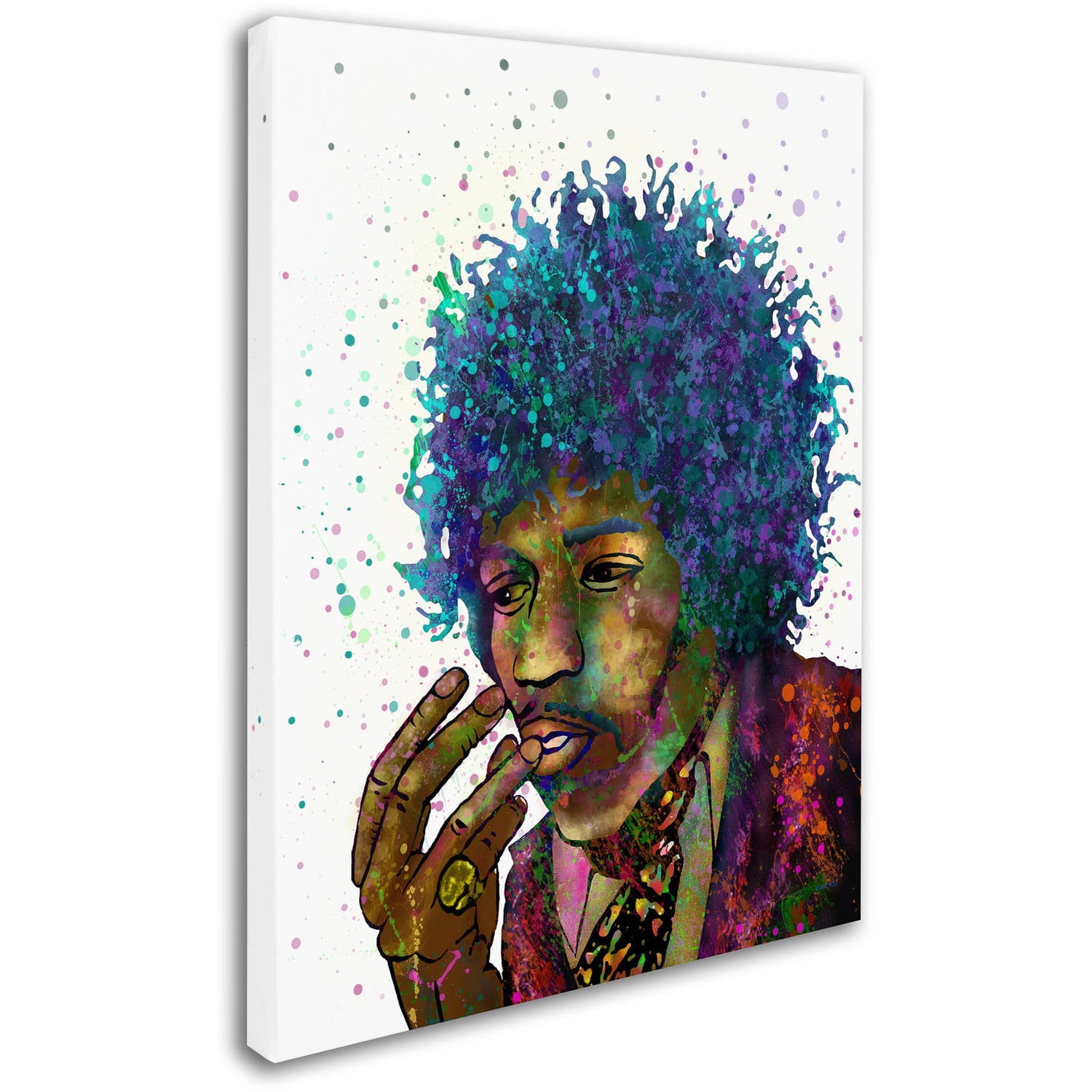 Trademark Fine Art "Jimi Hendrix" Canvas Art by Marlene Watson