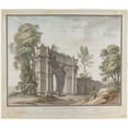 thumbnail image 2 of Charles de Wailly 14x12 Gold Ornate Wood Frame and Double Matted Museum Art Print Titled - Design for a Triumphal Arch for the Gardens at Chateau D’Enghien, Belgium (1782), 2 of 4