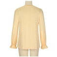 thumbnail image 4 of Fall Tops for Women V Neck Long Sleeve Lace Trim Hollow out Trendy Blouse Solid Color Sexy Going out Tunic Shirt, 4 of 9