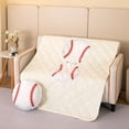 thumbnail image 2 of Couverture Coussin Thème Baseball à Double Fonction, Housse Convertible, Châle à Imprimé Sport 47x63 Pouces Blanc, 2 of 6