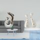 thumbnail image 2 of Estatua de delfín de cerámica, figura de gato, pareja de gatos, esculturas abstractas de animales, adorno de cerámica pulida, ideal para sala de estar, 2 of 8