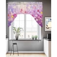 thumbnail image 3 of Pink Spring Floral Swag Valance for Windows 56'' x 36'', Summer Daisy Botanical Oil Painting Light Filtering Kitchen Curtains Valances for Bathroom/Living Room/Bedroom/Café, Rod Pocket Curtain Panel, 3 of 6