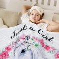 thumbnail image 3 of Horse Blanket for Girls - Horse Gifts for Girls/Women/Horse Lovers - Just A Girl Who Loves Horses - Soft Cozy Flannel Throw Blanket for Sofa Bed 60X80 Inch, 3 of 6