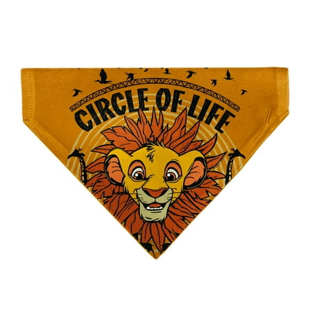 Disney Pet Bandana The Lion King Young Simba Circle of Life Pose Oranges Black Slip On Collar Bandana Only