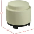 thumbnail image 4 of SAFAVIEH Round Storage Tray Ottoman Flat Cream, 4 of 9
