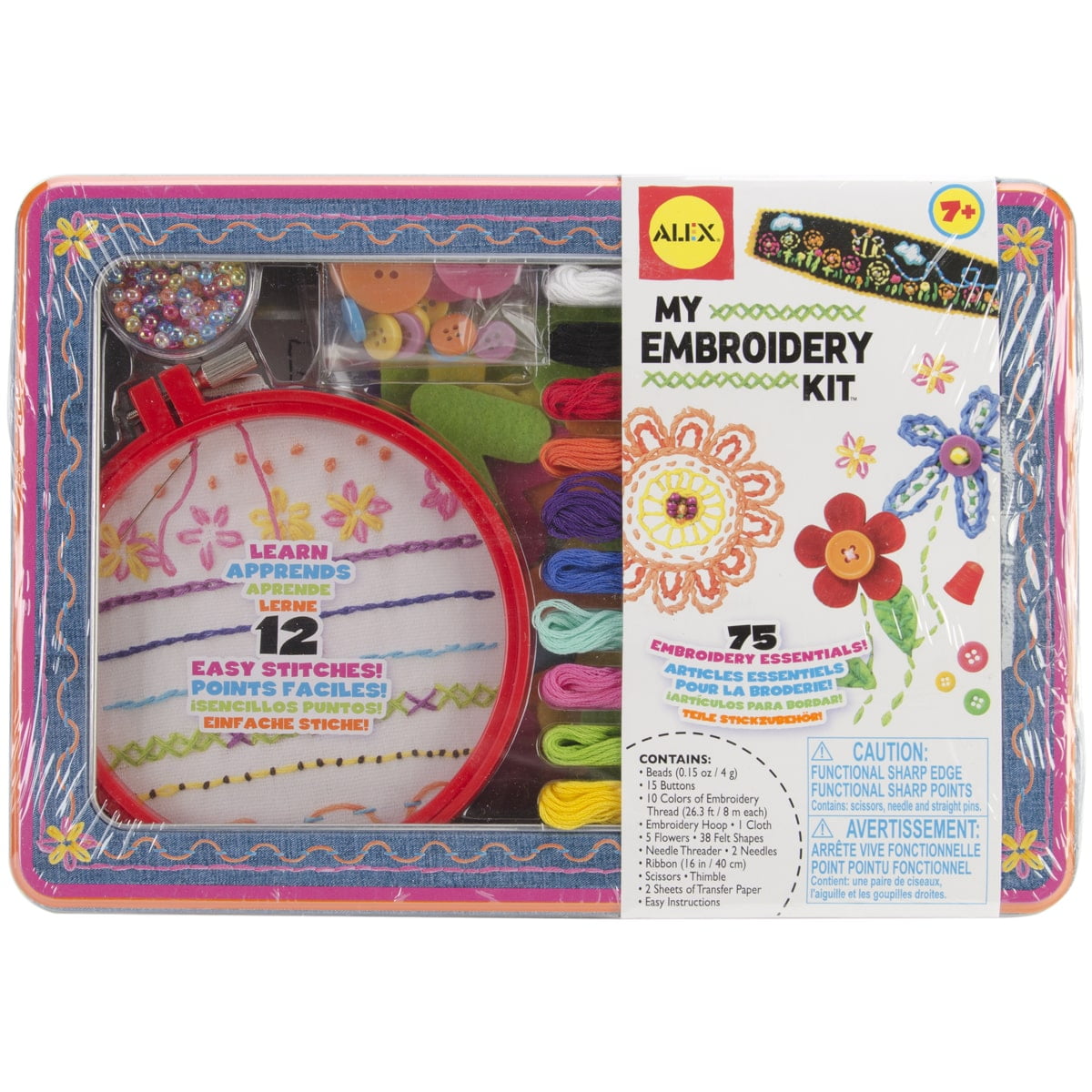 Alex Toys Super Embroidery Kit Beginner Sewing Embroidery Skills Girls Boys  Kids