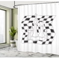 thumbnail image 4 of Ambesonne Board Game Shower Curtain, Outline Style Pieces, 69"Wx75"L, Black White, 4 of 4