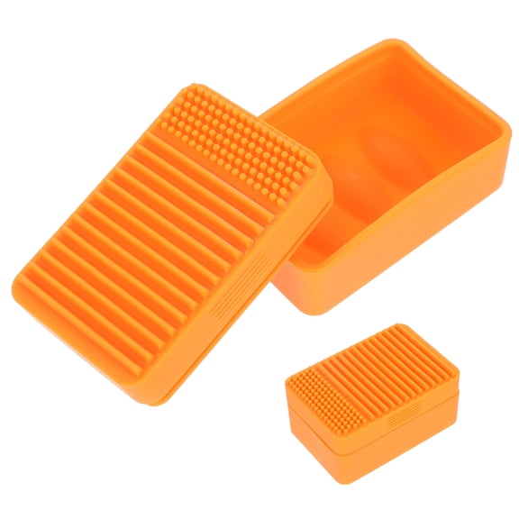Soimiss Orange Bathroom Soap Holder with Lid Made of Silicone