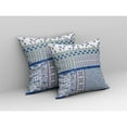 thumbnail image 2 of Flower Castle Patchwork Indoor/Outdoor Fabric Pillow with Zip -White Blue  18x18, 2 of 6