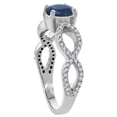 thumbnail image 3 of 10K White Gold Diamond Natural Quality Blue Sapphire Infinity Engagement Ring Round 6mm, size 5, 3 of 3