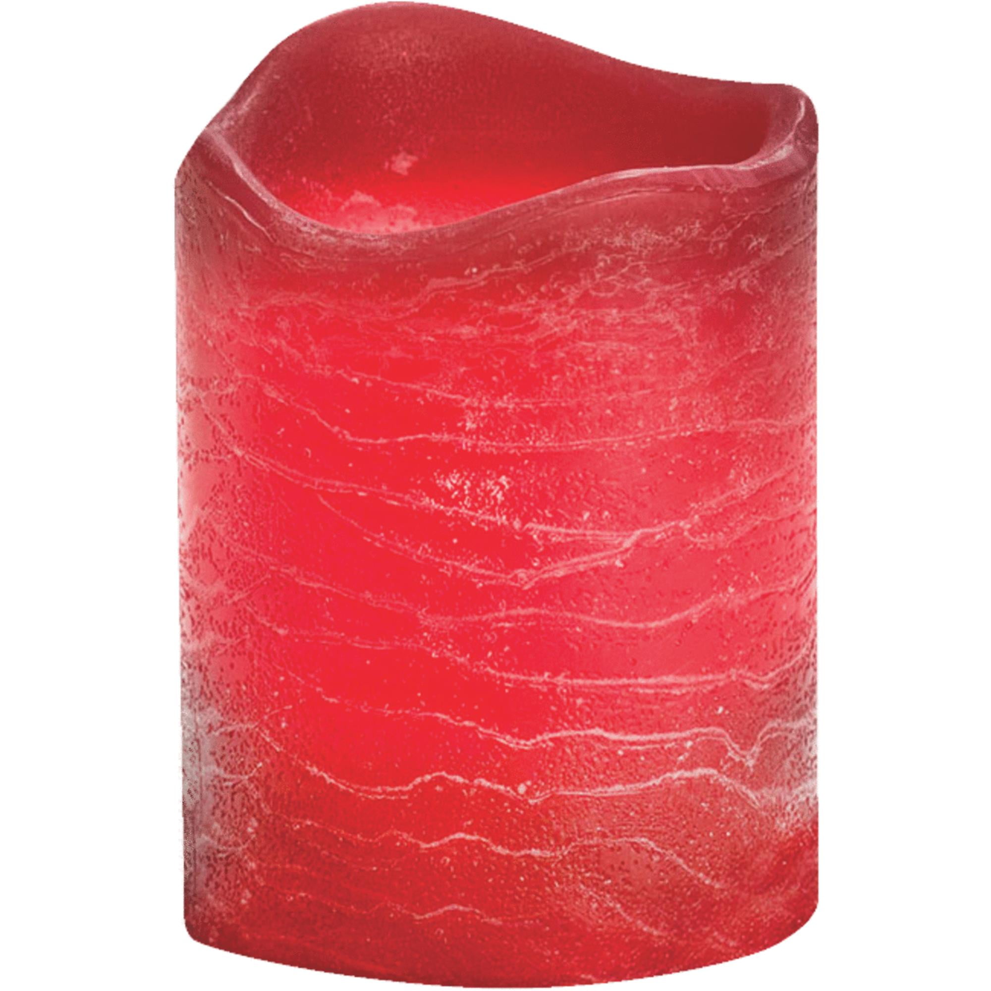 Sterno Home Inglow Flameless Real Wax LED Candle Red 4''