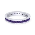thumbnail image 3 of AFFY Round Shape Simulated Amethyst Full Eternity Band Ring In 14K White Gold Over Sterling Silver, Ring Size -14, 3 of 6