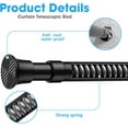 thumbnail image 3 of 2Pack Black Tension Curtain Rods18 to 36 Inch,Spring Loaded Curtain Rods No Drilling,Small Tension Rod for Windows Door Closet,Pressure Rod, 3 of 6