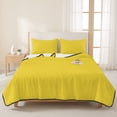 thumbnail image 3 of Twin Quilt Set 68''x86'', Yellow Lightweight Summer Bedspread Coverlet Set with 2 Pillow Shams, Pure Yellow Breathable All Season Quilt Bedding for Dorm/Bedroom, 3 of 9