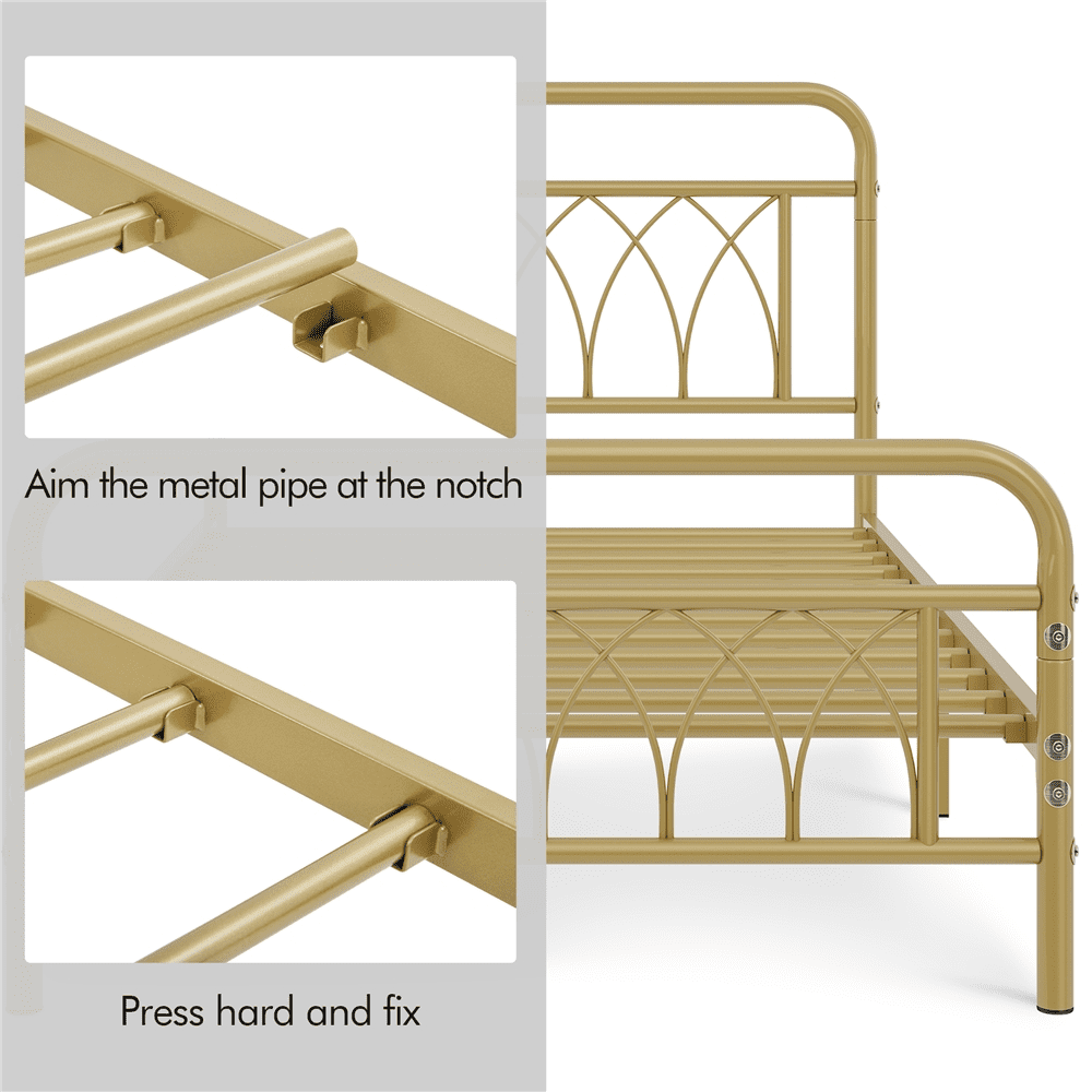 Yaheetech Full Size Metal Bed Frame with Headboard and