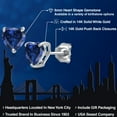 thumbnail image 2 of Gem Stone King 14K White Gold Blue Created Sapphire Stud Earrings for Women Men | 1.60 Cttw | Gemstone September Birthstone | Heart Shape 6MM, 2 of 6