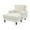 Beige, variant on Modern Chenille Fabric Chaise Lounge Recliner Single Sofa Living Room Bedroom Rest Chair Wooden Sofa Legs with Comfortable Backrest and Armrests Side Pockets for Storage, Suitable for Office (Yellow)