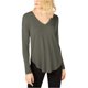 thumbnail image 1 of Camiseta básica con dobladillo curvo para mujer de INC, verde, XXL, 1 of 2