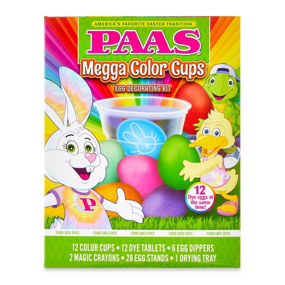 PAAS Easter Egg Decorating and Dye Kit, Megga Color Cups, 1 Kit