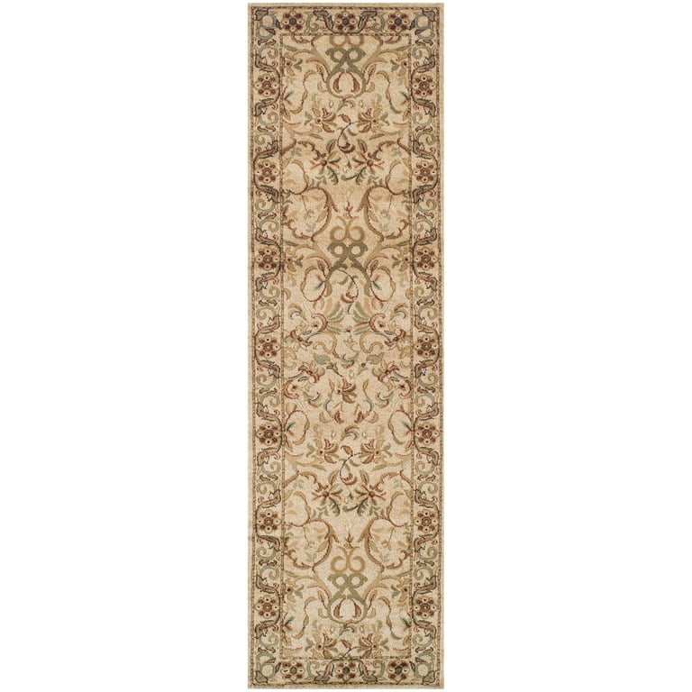  Superior Indoor Area Rug, Jute Backed Rugs for Bedroom,  Living/Dining Room, Office, Entryway, Hallway, Kitchen, Traditional Floral  Scroll Floor Decor, Heritage Collection, Green, 2' x 3' : Home & Kitchen