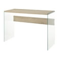 thumbnail image 4 of Convenience Concepts SoHo Glass Console Table/Desk, Weathered White/Glass, 4 of 8