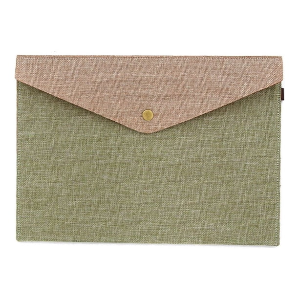 GOOHOCHY Sobre Carpeta de archivos Porta documentos organizador desplegable Portafolios Bolsa de documentos duradera Carpetas de archivos de papel 33 x 23 cm (verde militar)