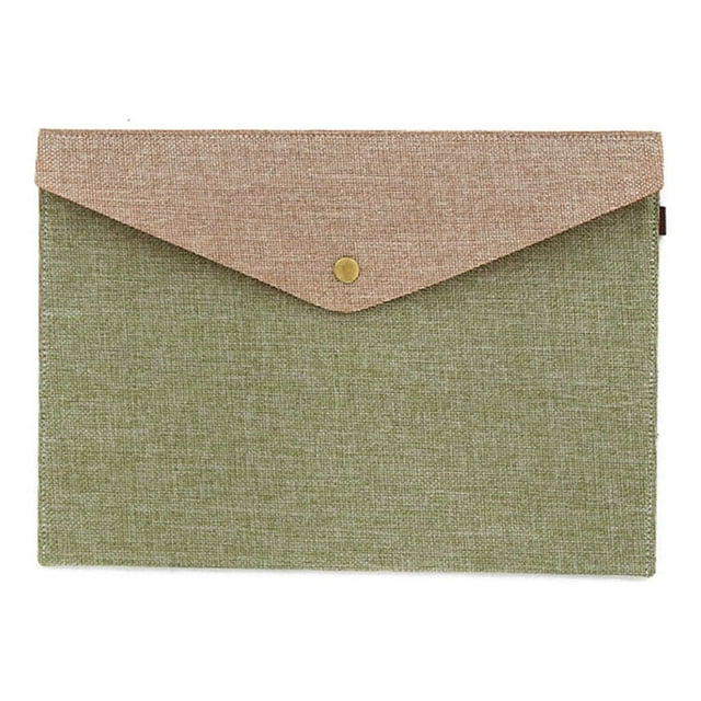 GOOHOCHY Sobre Carpeta de archivos Porta documentos organizador desplegable Portafolios Bolsa de documentos duradera Carpetas de archivos de papel 33 x 23 cm (verde militar)